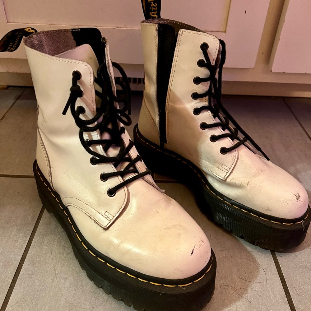 Doc Marten Jadon Platform Boots White W10/UK42